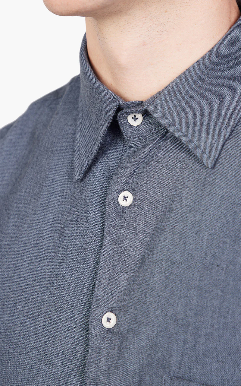 Universal Works Square Pocket Shirt Blue - Image 6