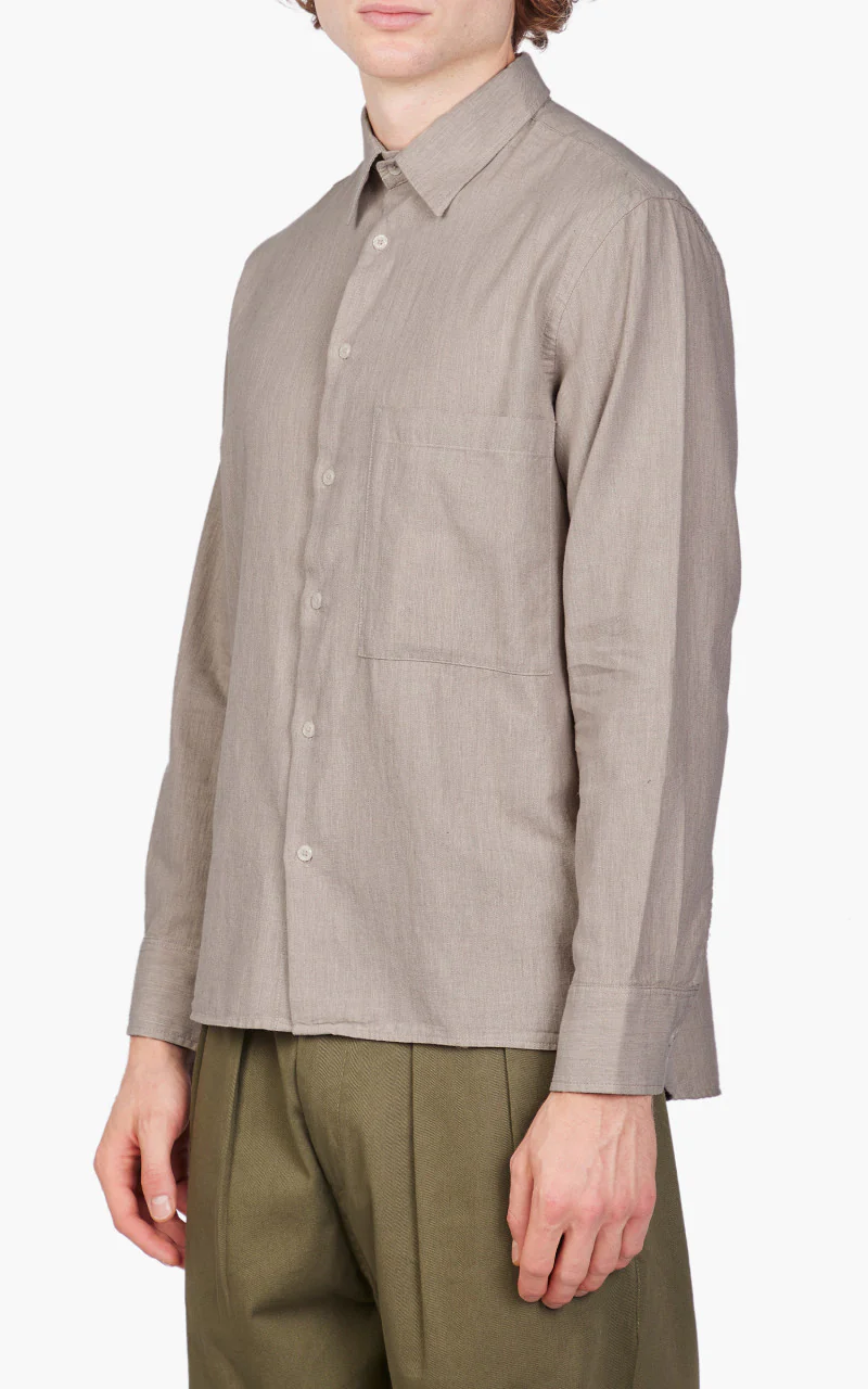 Universal Works Square Pocket Shirt Sand - Image 4