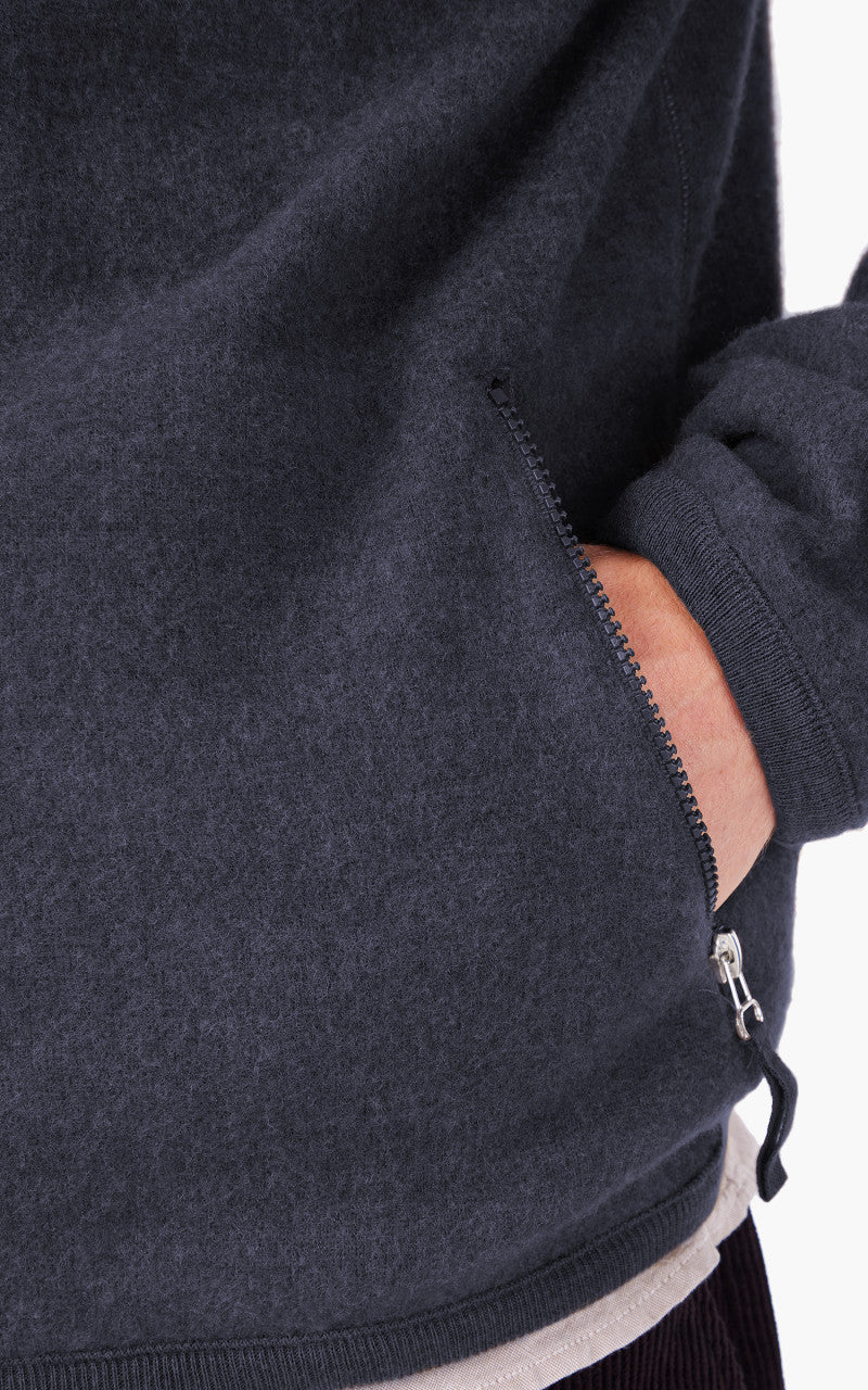 Universal Works Surfer Hoodie Wool Cotton Knit Blue - Image 4