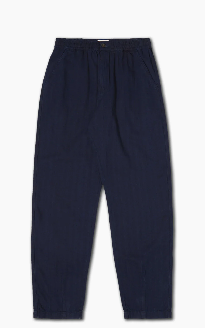 Universal Works Track Trouser Herringbone Denim Indigo