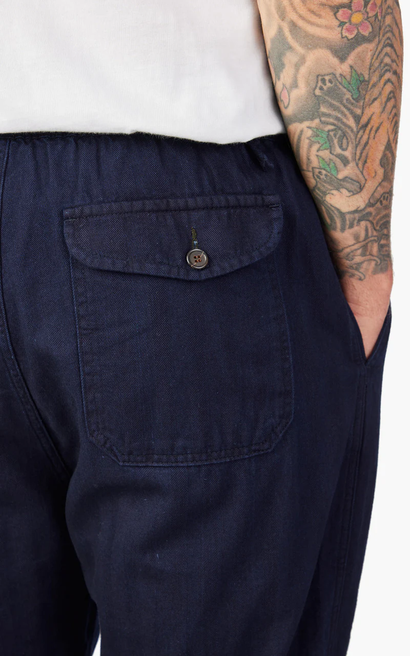Universal Works Track Trouser Herringbone Denim Indigo - Image 10