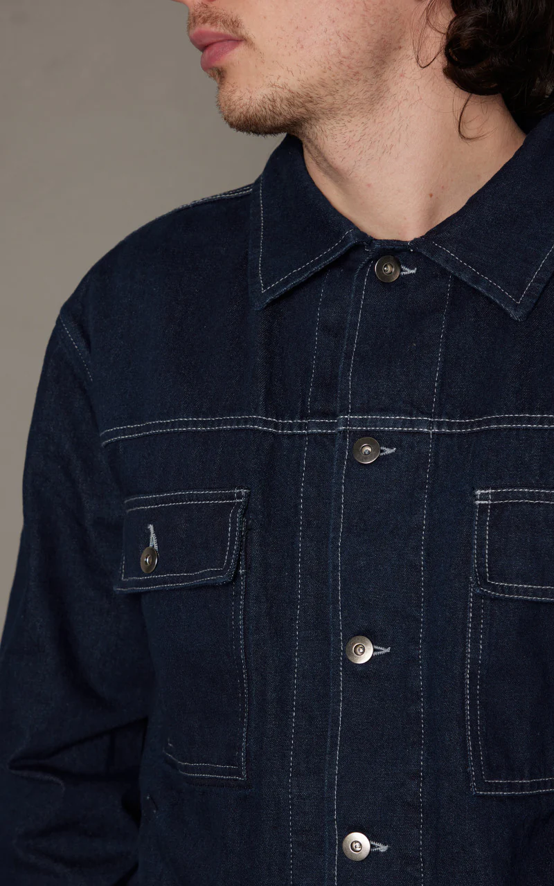 Universal Works Trucker Jacket Indigo - Image 6