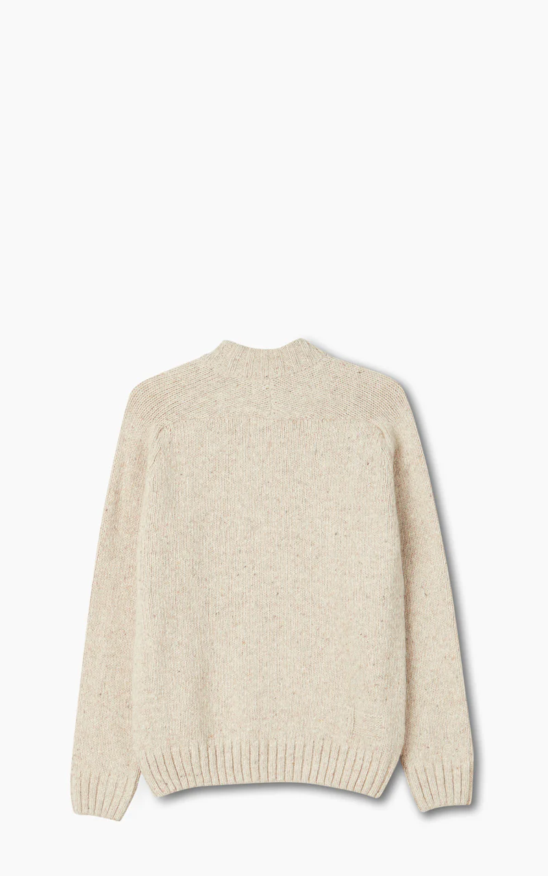 Universal Works Vincent Turtle Neck Lambswool Fleck Stone - Image 3