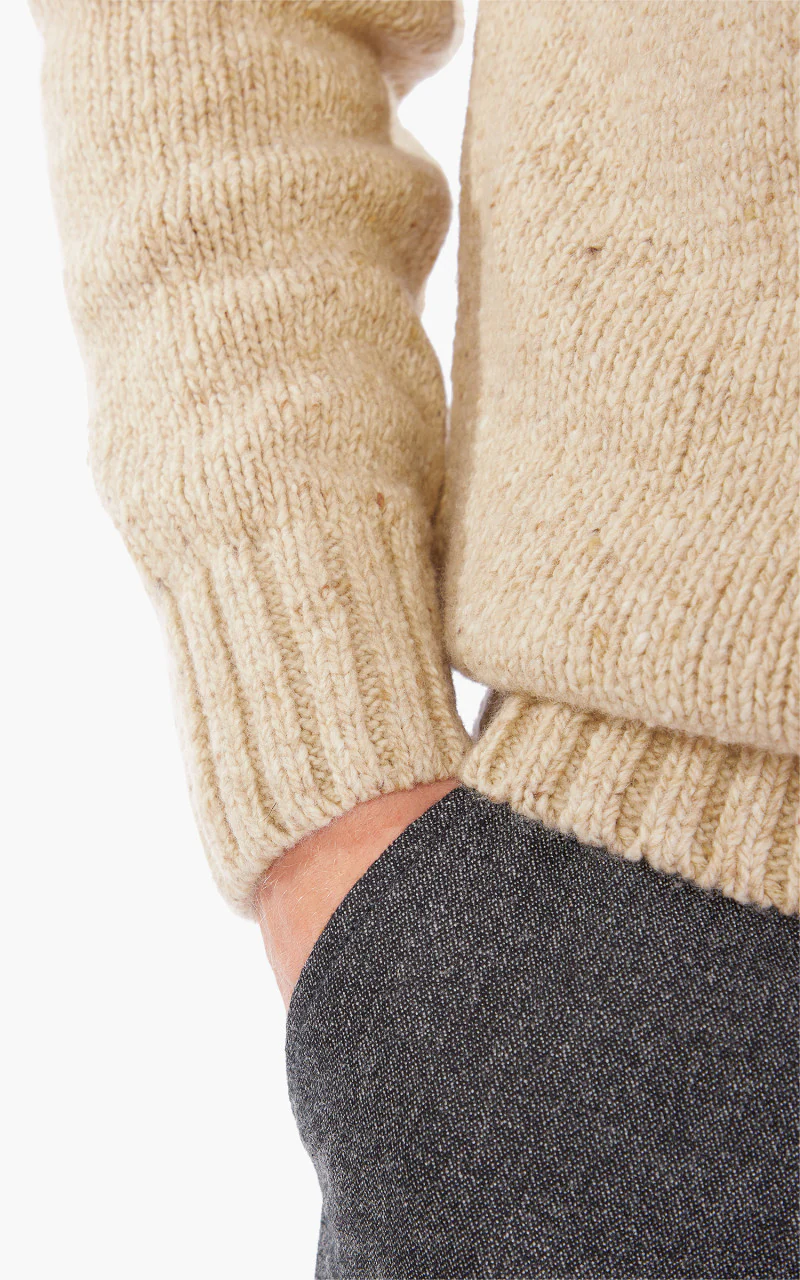 Universal Works Vincent Turtle Neck Lambswool Fleck Stone - Image 6