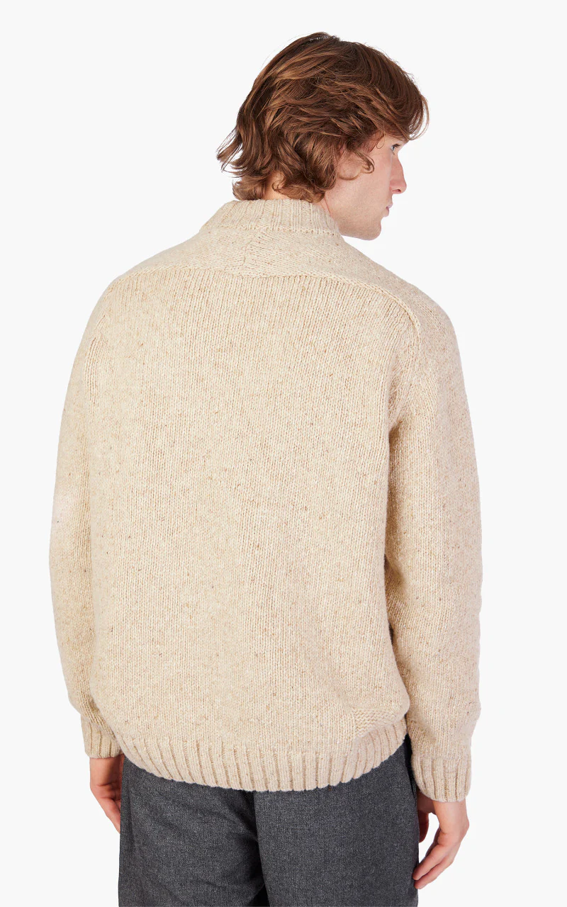 Universal Works Vincent Turtle Neck Lambswool Fleck Stone - Image 7