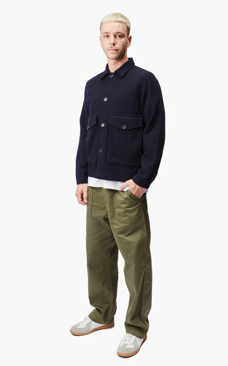 Universal Works Watchman II Jacket Wool Navy - Image 2
