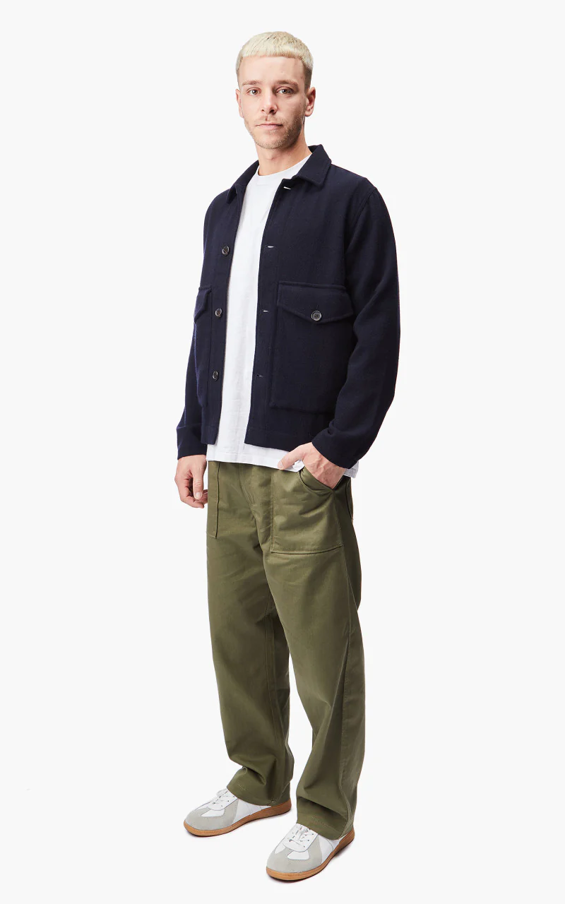 Universal Works Watchman II Jacket Wool Navy - Image 3