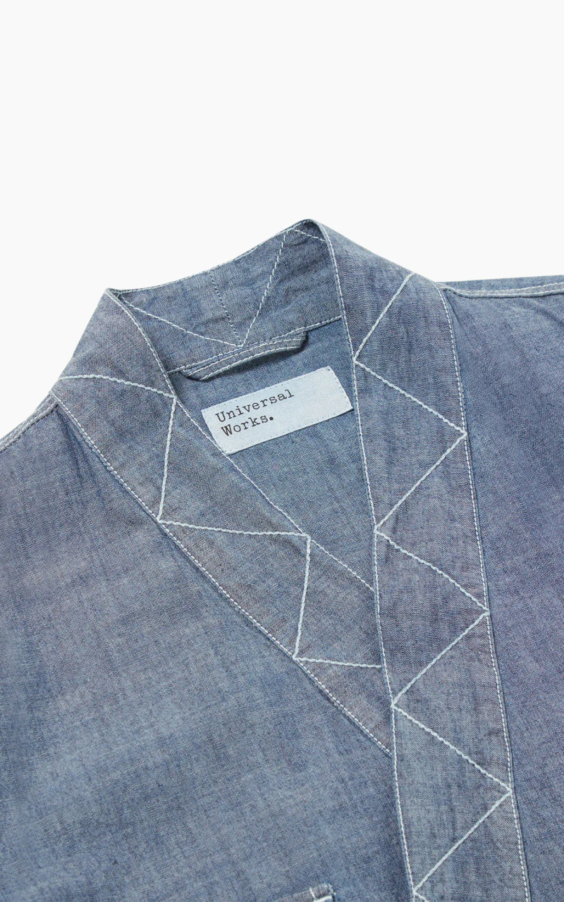 Universal Works Work Jacket Osaka Chambray Indigo - Image 3