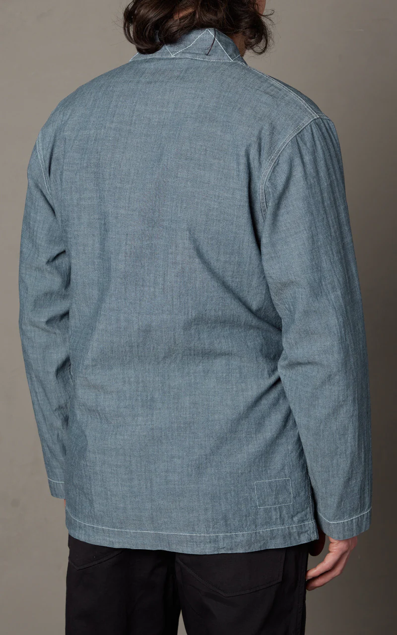 Universal Works Work Jacket Osaka Chambray Indigo - Image 8