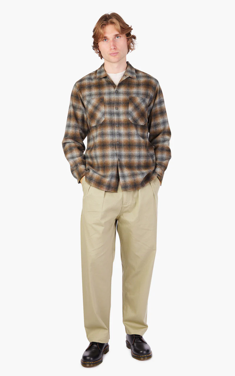 Universal Works Work Shirt Flannel Brown Check - Image 2