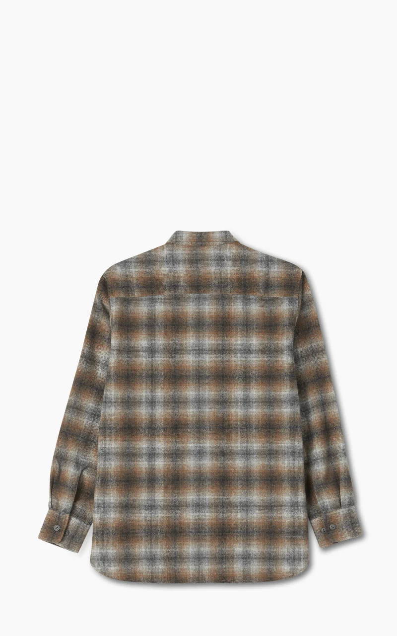 Universal Works Work Shirt Flannel Brown Check - Image 3
