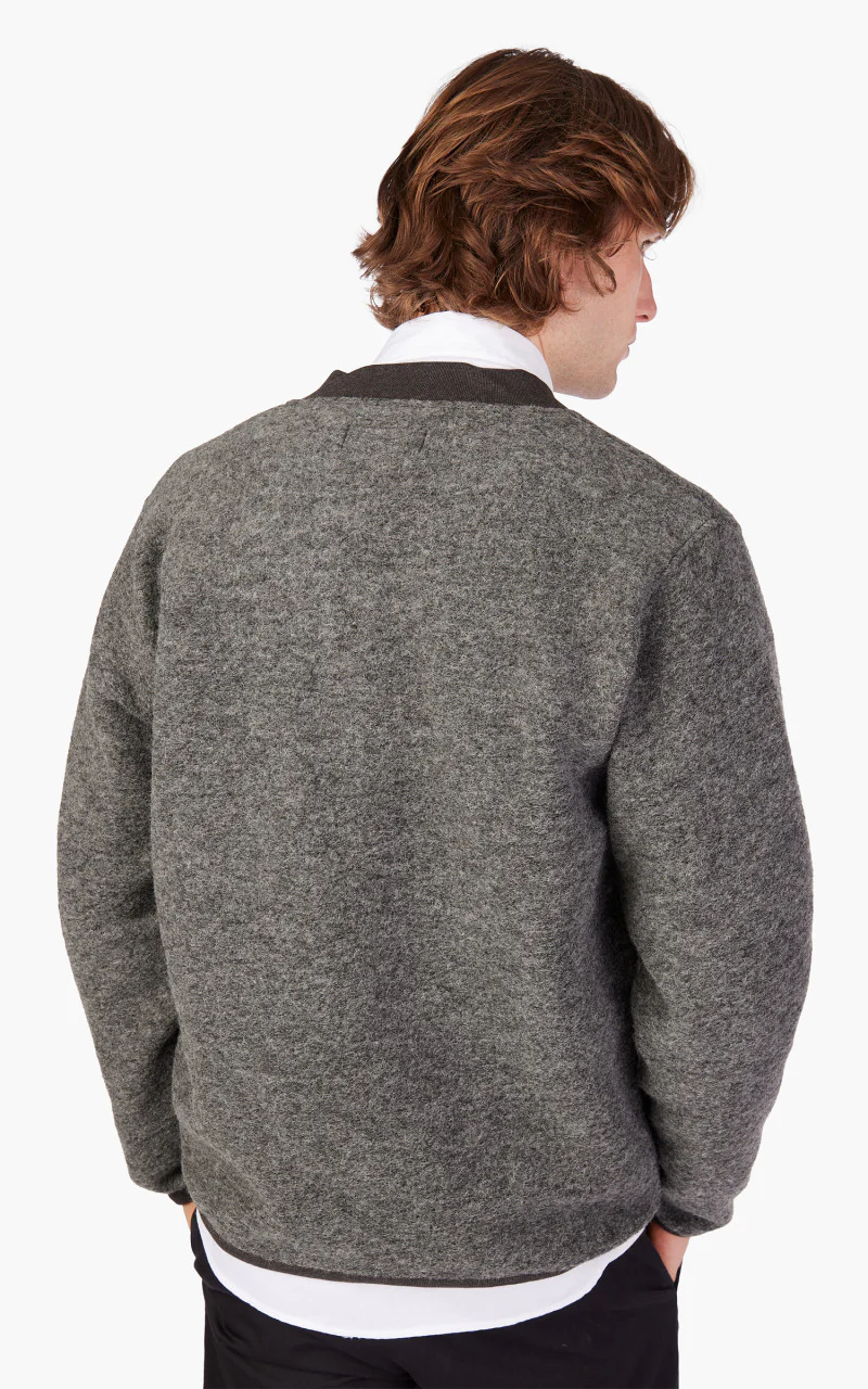 Universal Works Zip Bomber Wool Fleece Grey Marl - Image 10