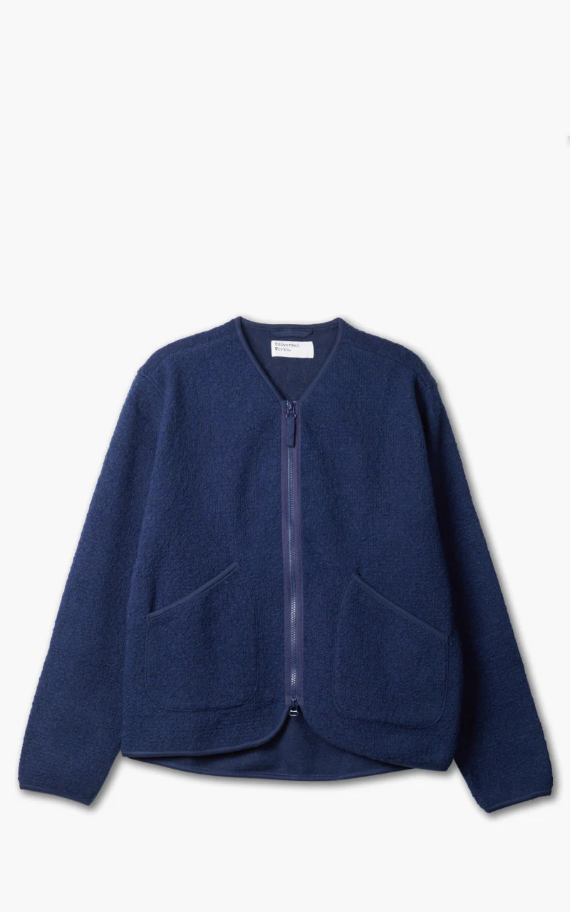 Universal Works Zip Liner Jacket Tibet Fleece Navy
