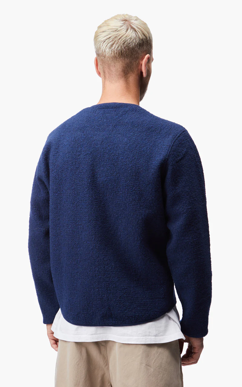 Universal Works Zip Liner Jacket Tibet Fleece Navy - Image 5