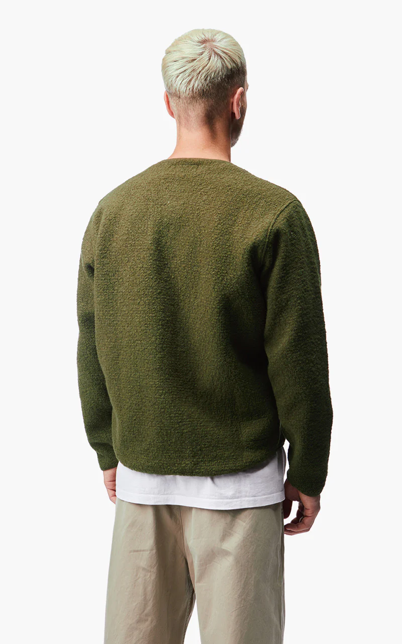 Universal Works Zip Liner Jacket Tibet Fleece Olive - Image 9