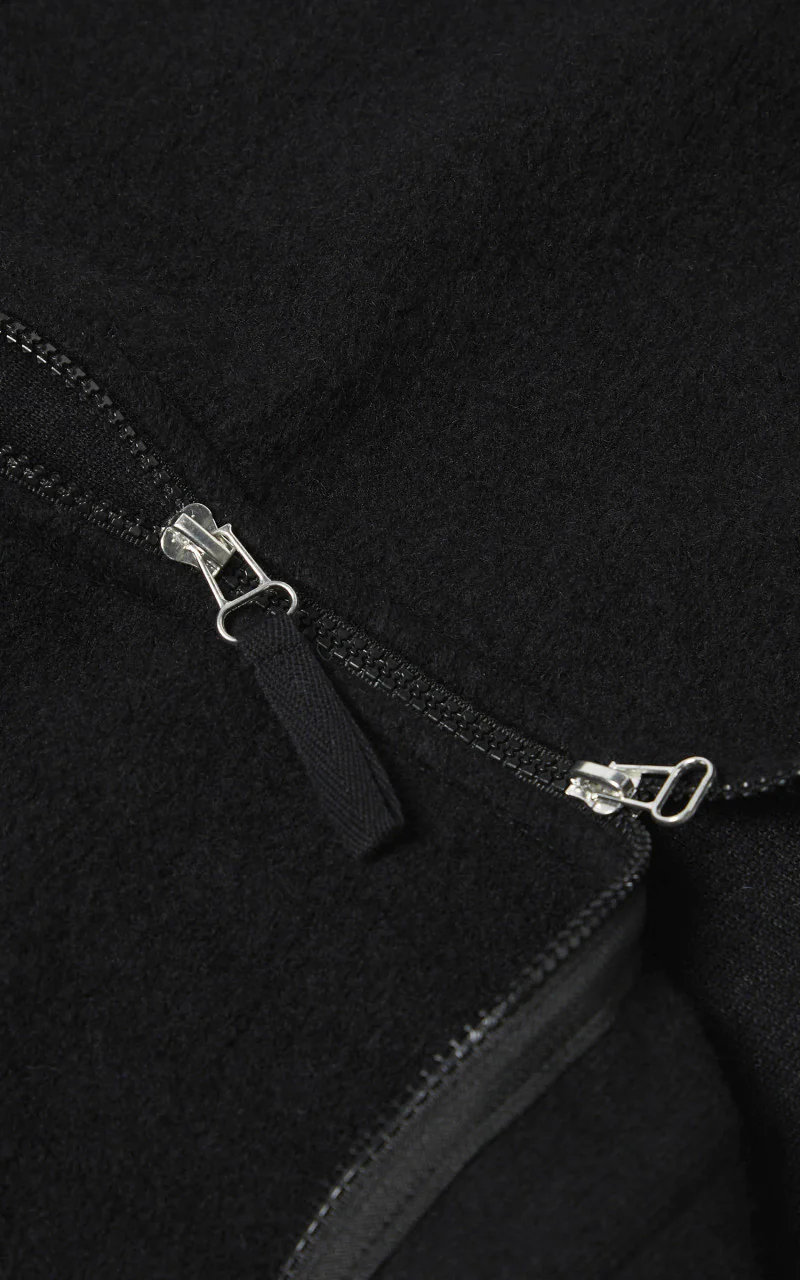 Universal Works Zip Waistcoat Wool Fleece Black - Image 5