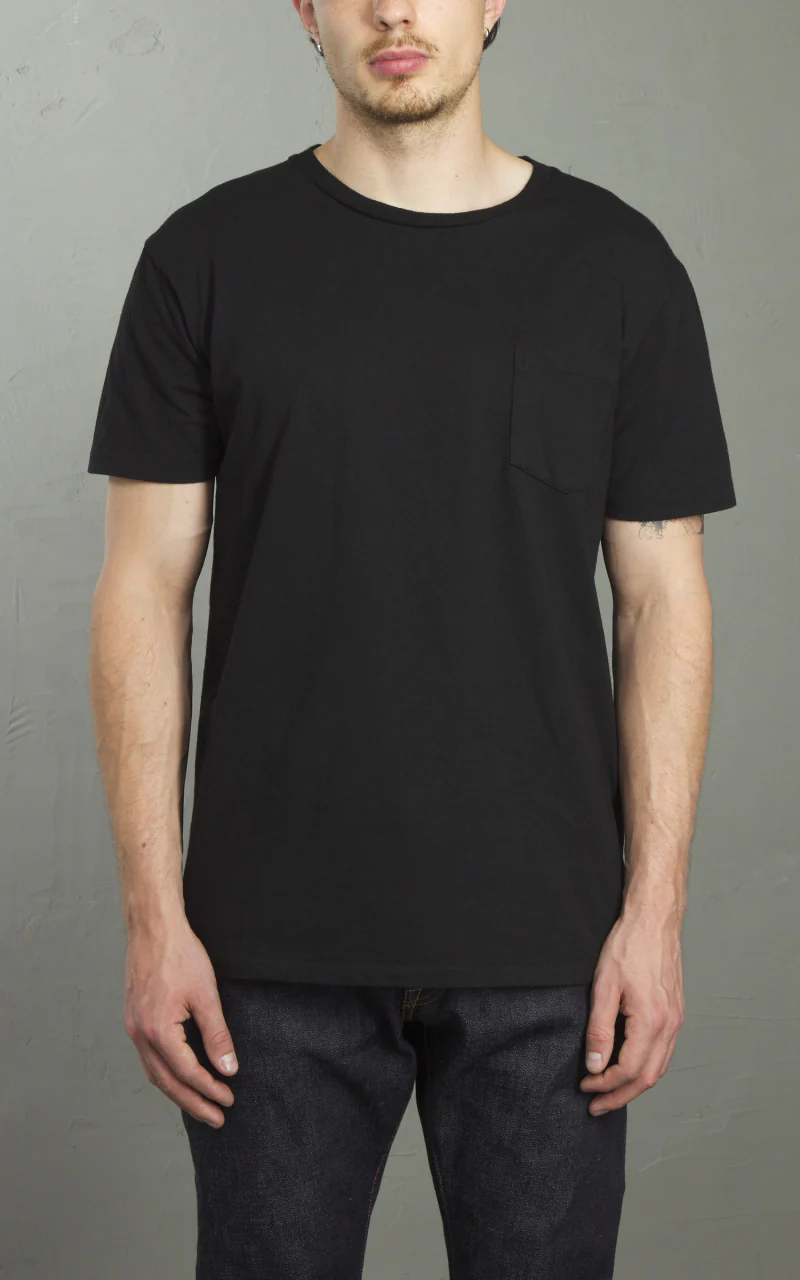 Velva Sheen Crew Neck Pocket Tee 2-Pack Black - Image 5