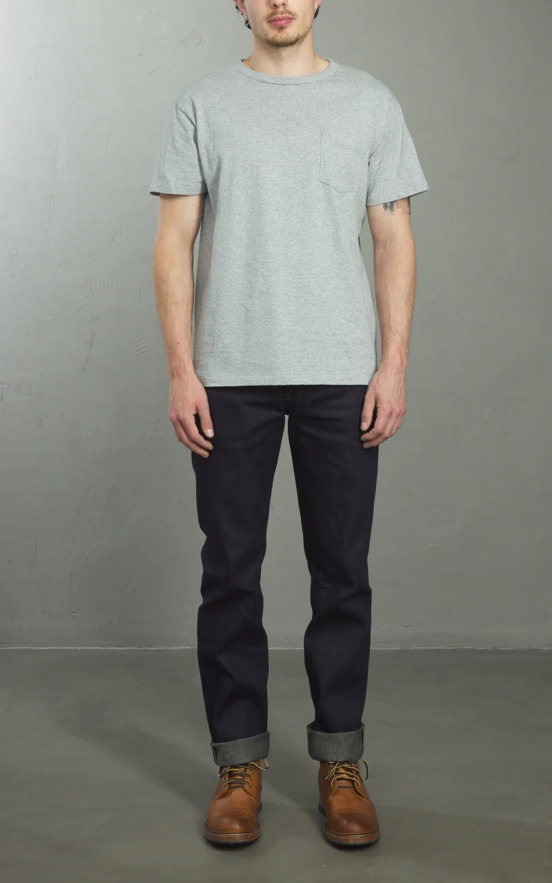 Velva Sheen Crew Neck Pocket Tee 2-Pack Heather Grey - Image 3