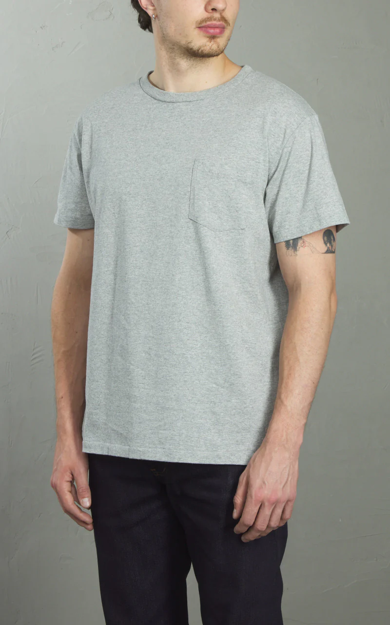 Velva Sheen Crew Neck Pocket Tee 2-Pack Heather Grey - Image 4
