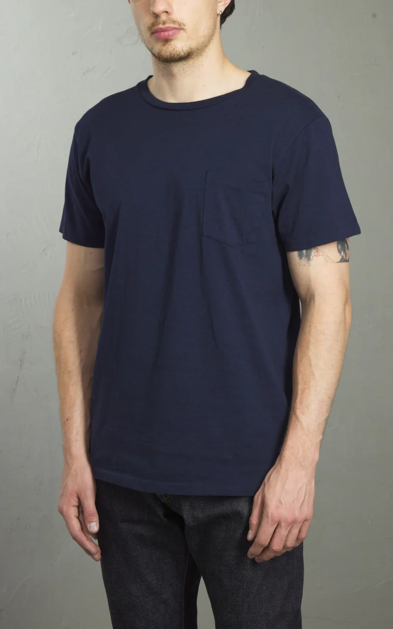 Velva Sheen Crew Neck Pocket Tee 2-Pack Navy - Image 4
