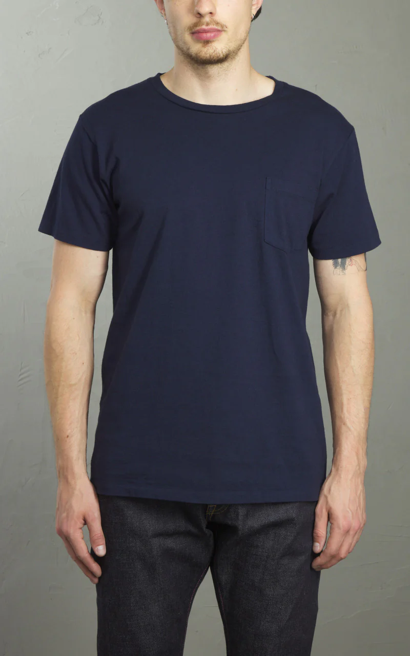 Velva Sheen Crew Neck Pocket Tee 2-Pack Navy - Image 6