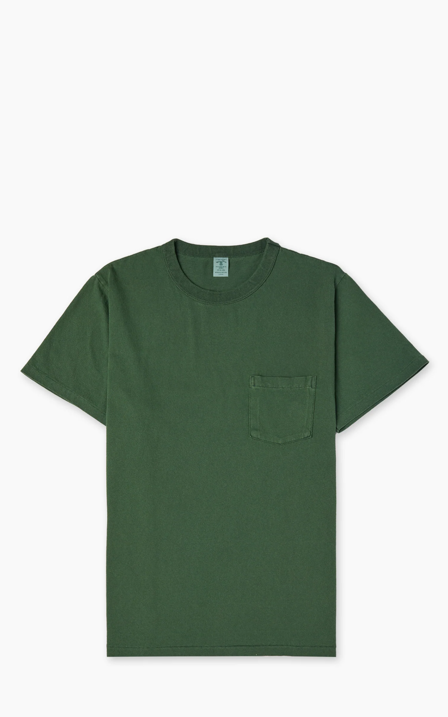 Velva Sheen Pigment Crew Neck Pocket Tee Fatigue Green