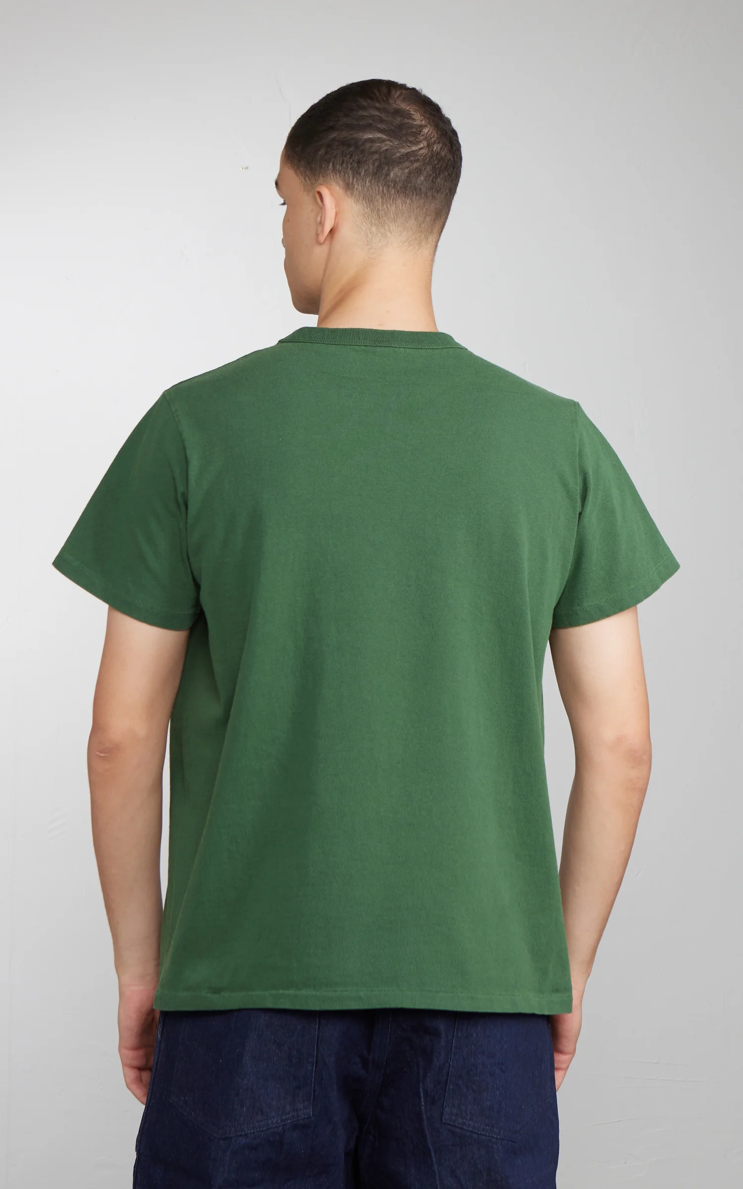 Velva Sheen Pigment Crew Neck Pocket Tee Fatigue Green - Image 3