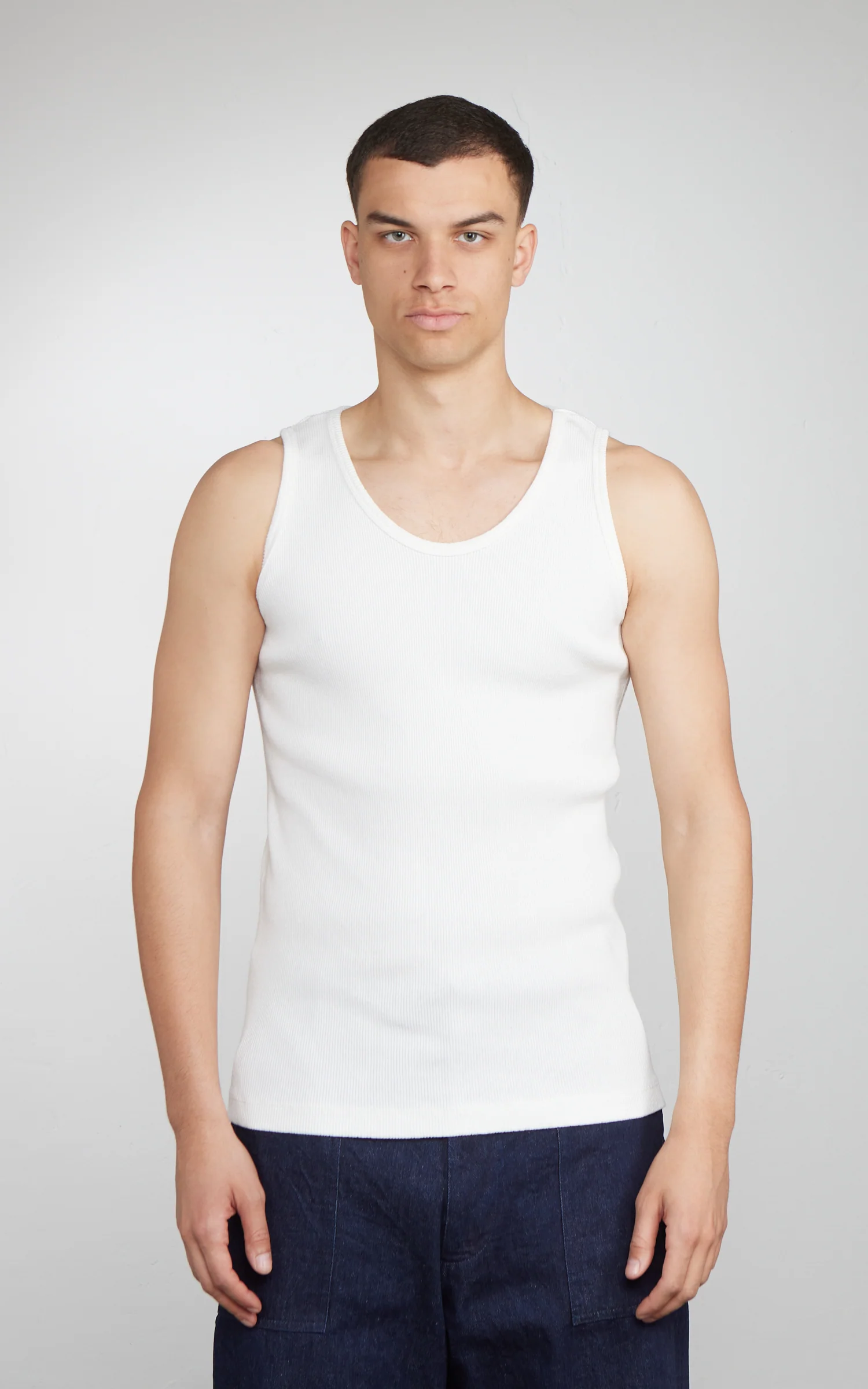 Velva Sheen Rib Tank Top White - Image 2