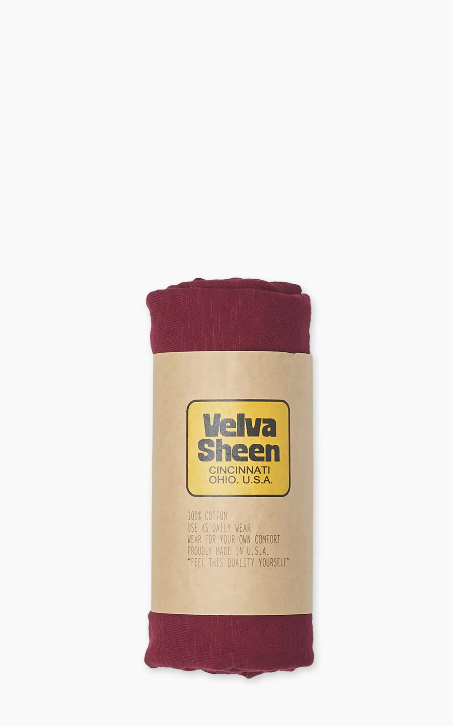 Velva Sheen Rolled Crew Neck Tee Burgundy - Image 3