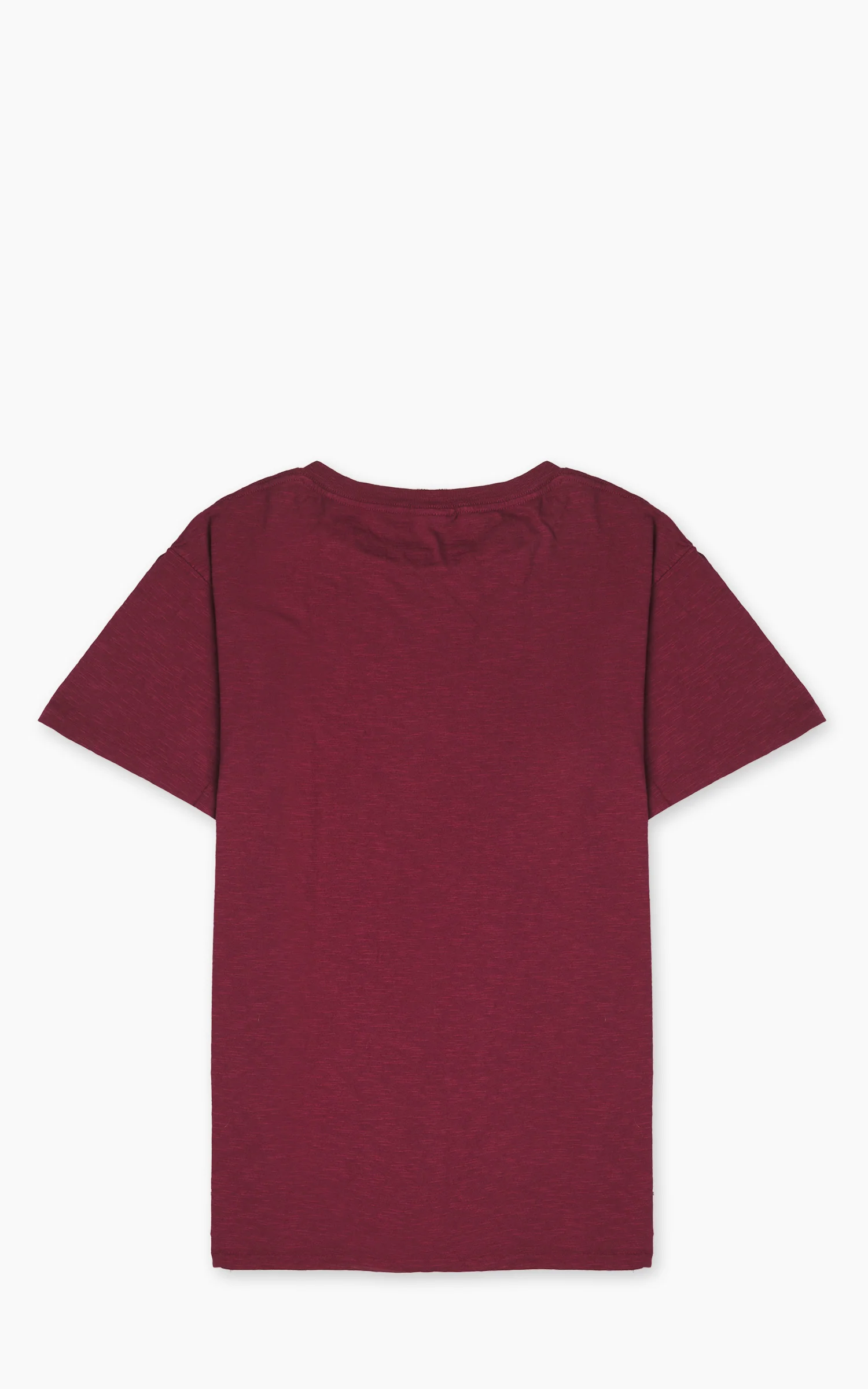 Velva Sheen Rolled Crew Neck Tee Burgundy - Image 4