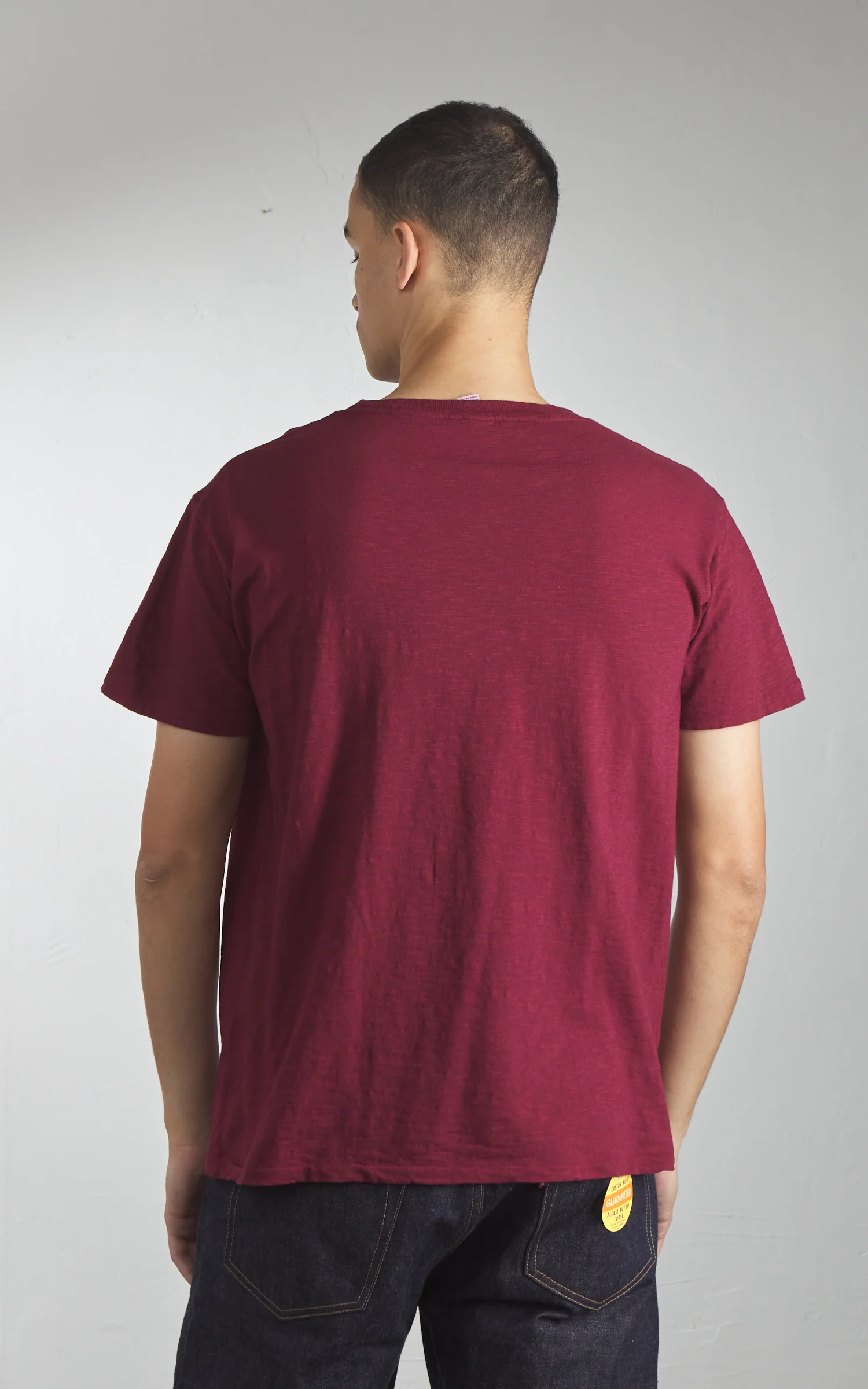 Velva Sheen Rolled Crew Neck Tee Burgundy - Image 7