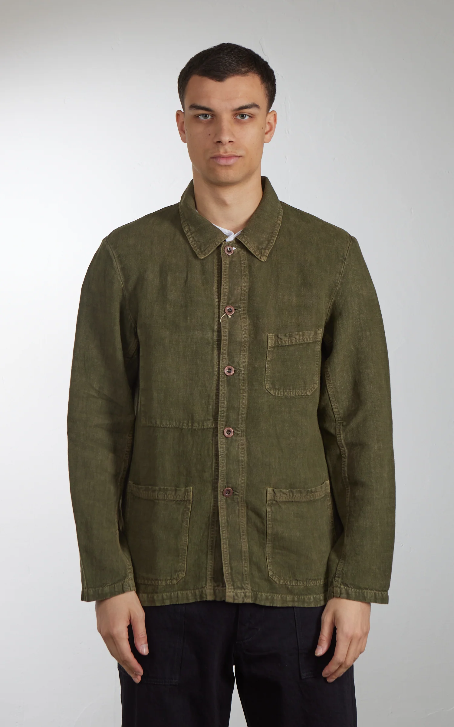 Vetra Workwear Jacket Heavy Linen Canvas 3L/5C Olive - Image 2