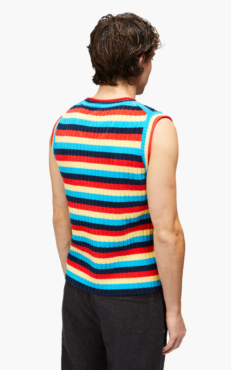 Wales Bonner Choir Vest Blue Multi Stripe - Image 5