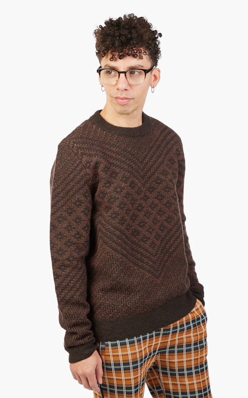 Wales Bonner Henri Sweater Brown & Orange - Image 4