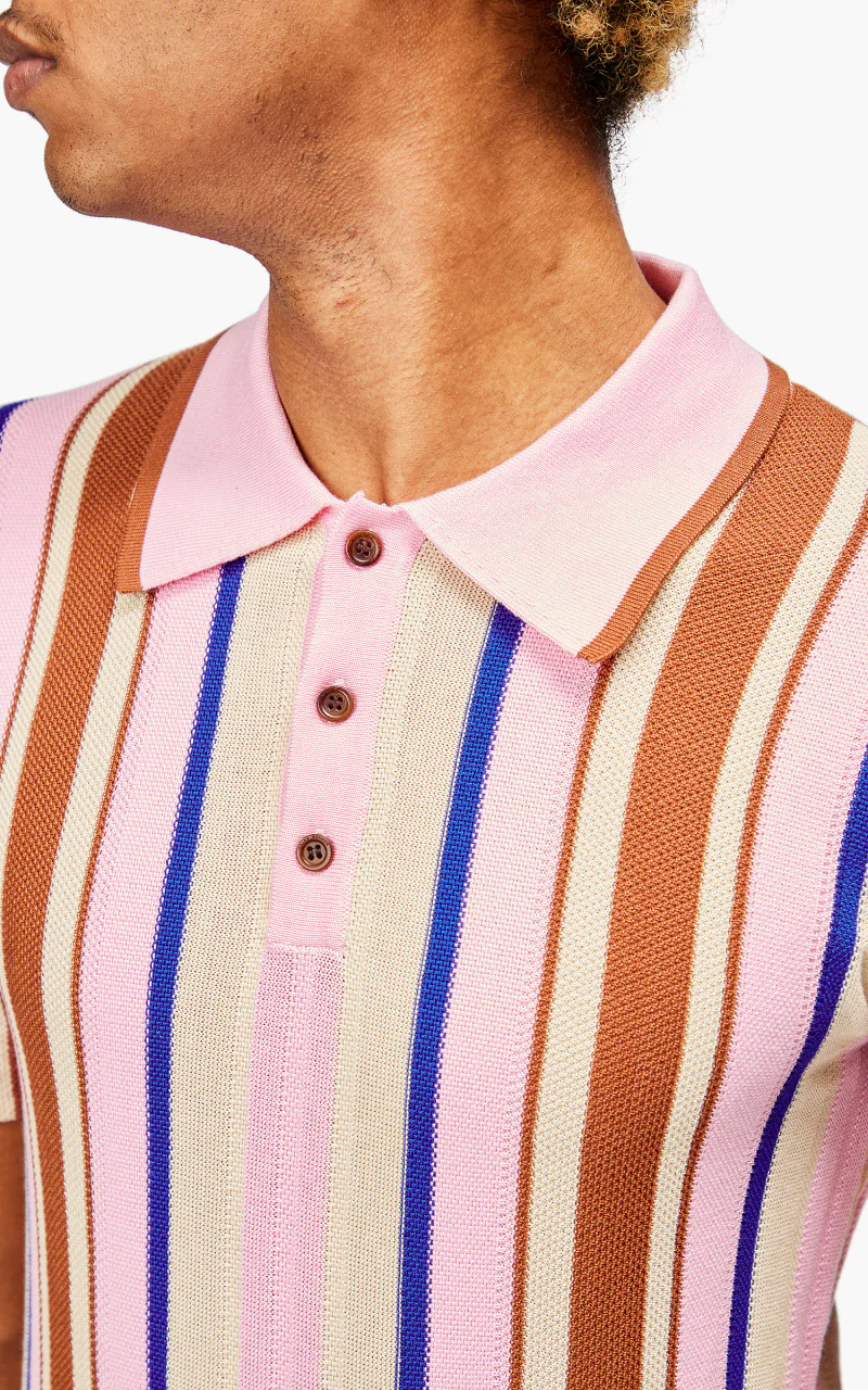 Wales Bonner Optimist Polo Shirt Multi/Pink - Image 4