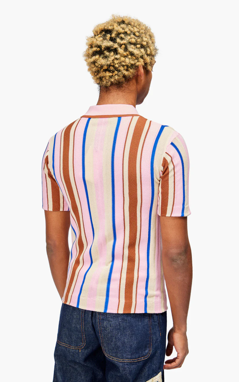 Wales Bonner Optimist Polo Shirt Multi/Pink - Image 6