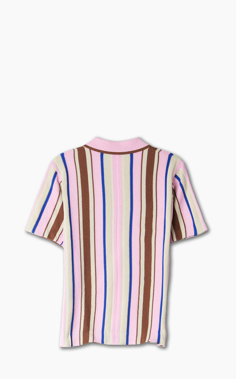 Wales Bonner Optimist Polo Shirt Multi/Pink - Image 7