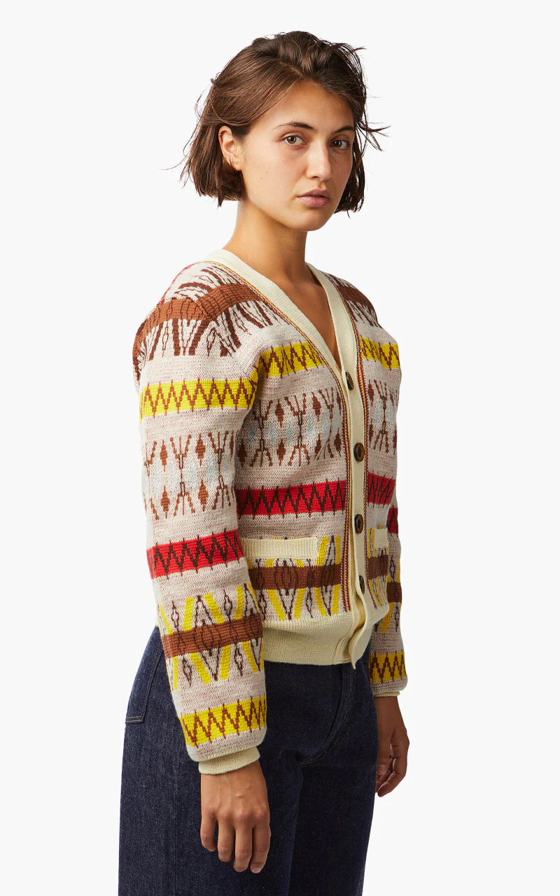 Wales Bonner Orchestra Cardigan Pale Yellow Multi - Image 5