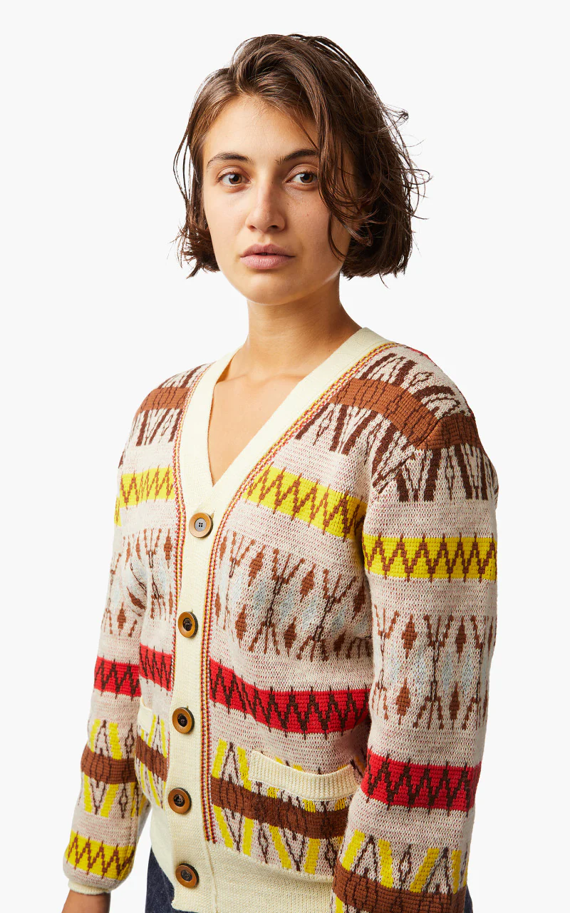 Wales Bonner Orchestra Cardigan Pale Yellow Multi - Image 7