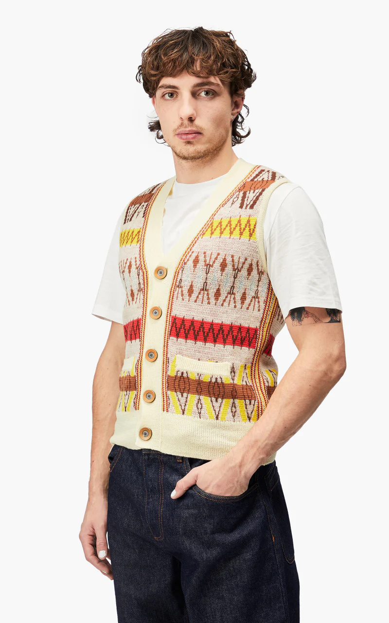 Wales Bonner Orchestra Vest Pale Yellow Multi - Image 7