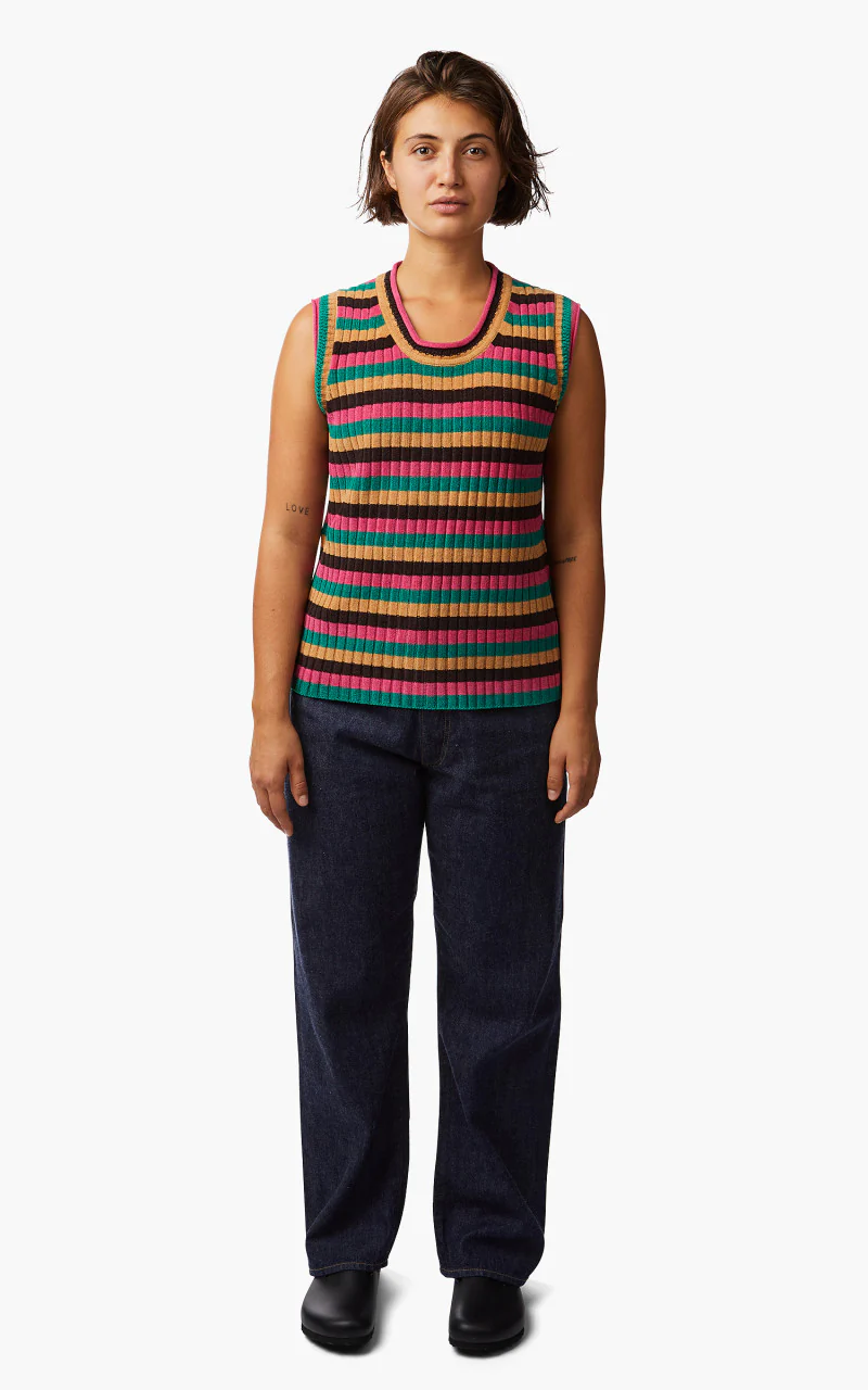 Wales Bonner Swing Vest Pink Multi Stripe - Image 2