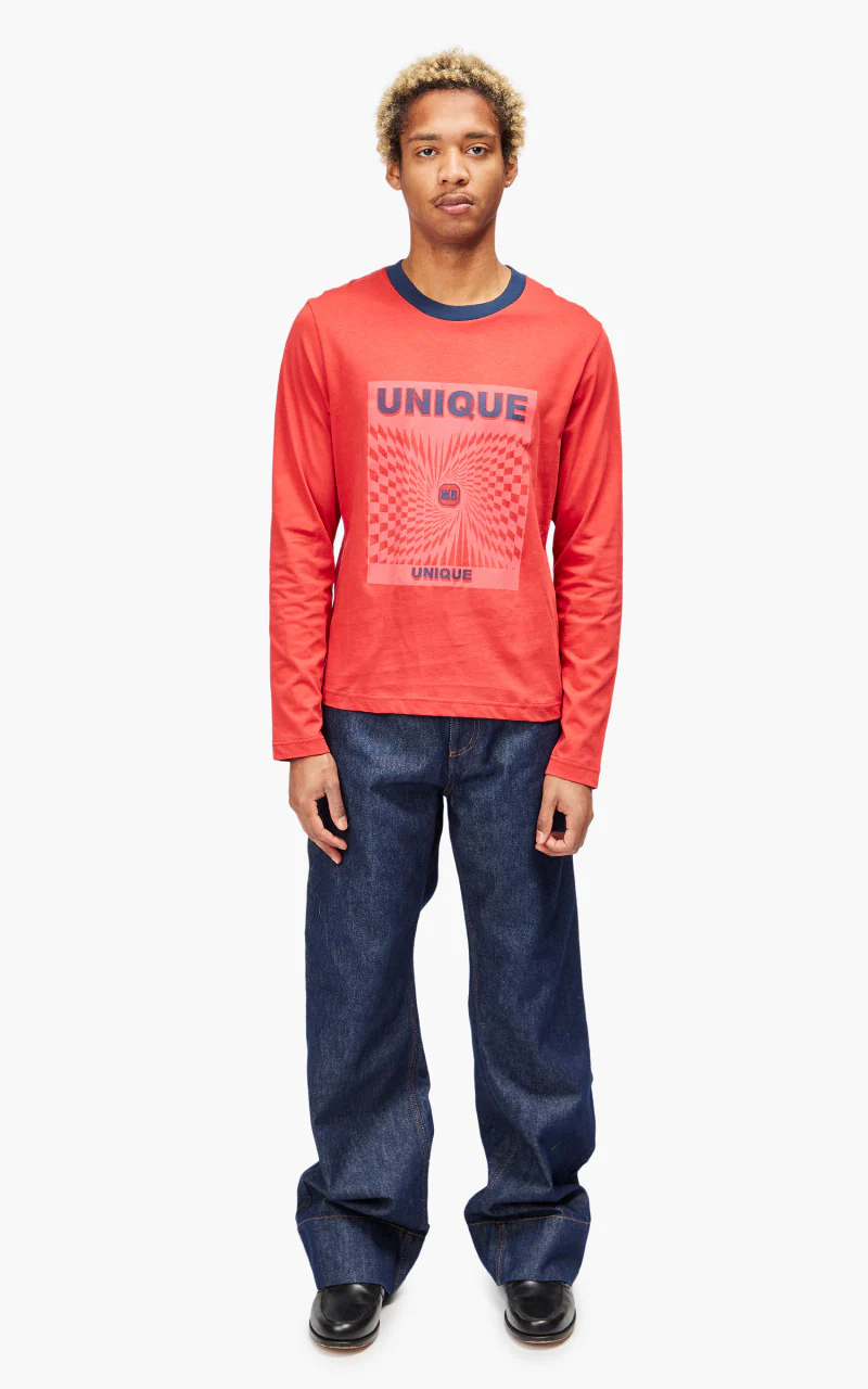 Wales Bonner Unique Long Sleeve Tee Red - Image 2
