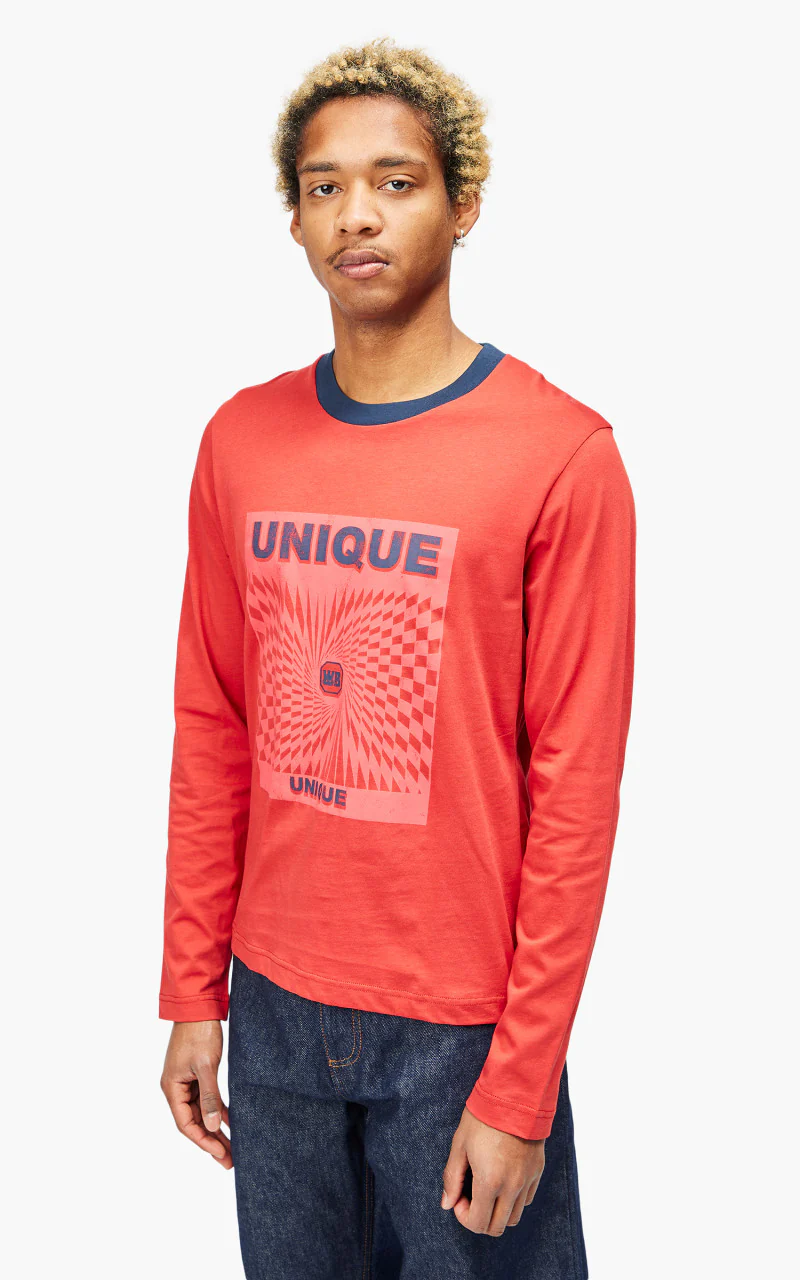 Wales Bonner Unique Long Sleeve Tee Red - Image 3