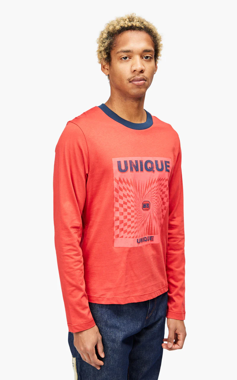 Wales Bonner Unique Long Sleeve Tee Red - Image 5