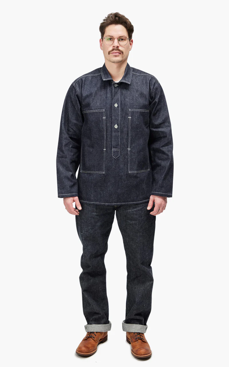 Warehouse & Co. 2187 U.S. Army Denim Pullover Indigo Denim - Image 2