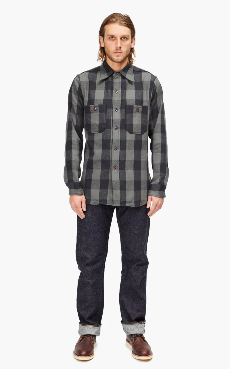 Warehouse & Co. 3104 Flannel Shirt Charcoal - Image 2