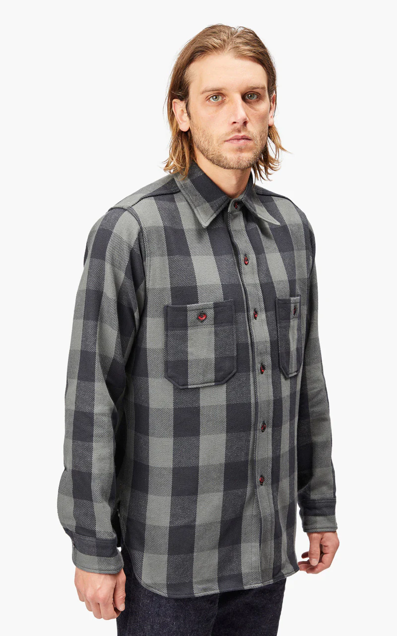 Warehouse & Co. 3104 Flannel Shirt Charcoal - Image 5