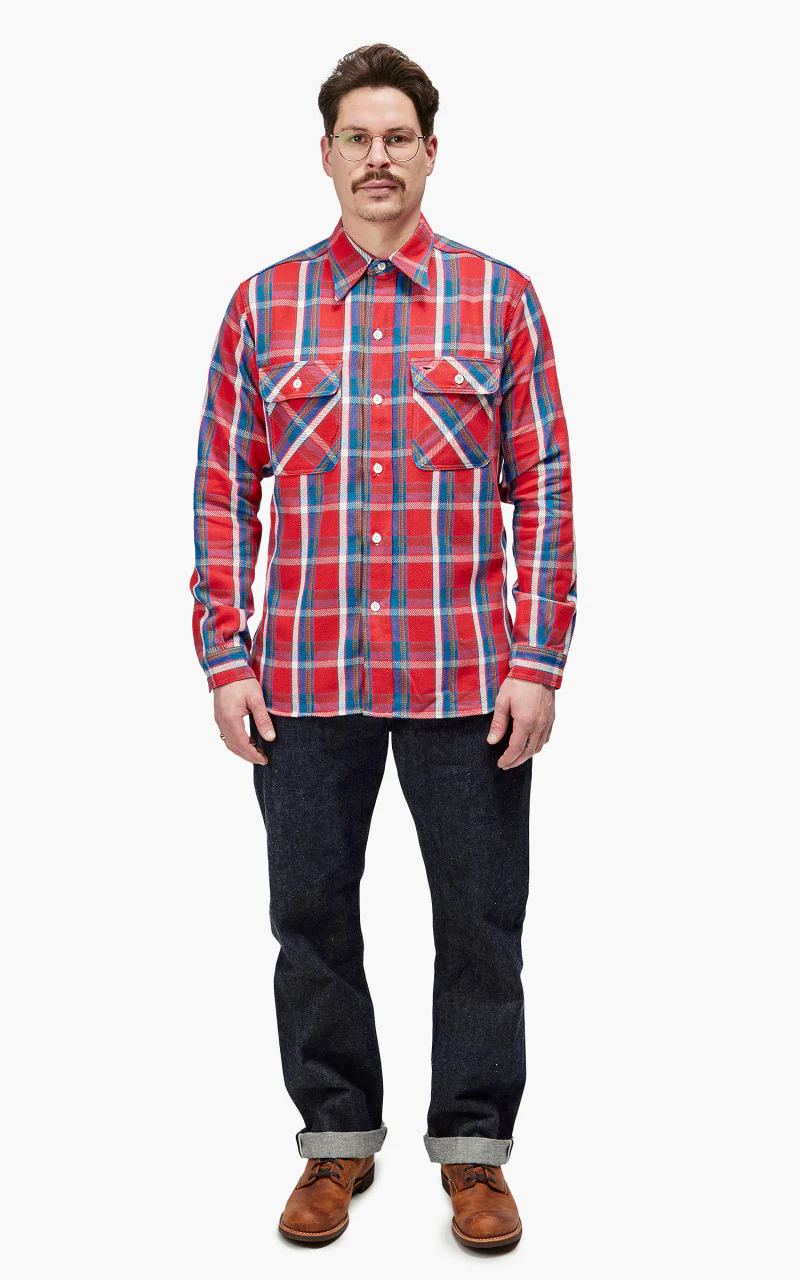 Warehouse & Co. 3104 Flannel Shirt Red - Image 2
