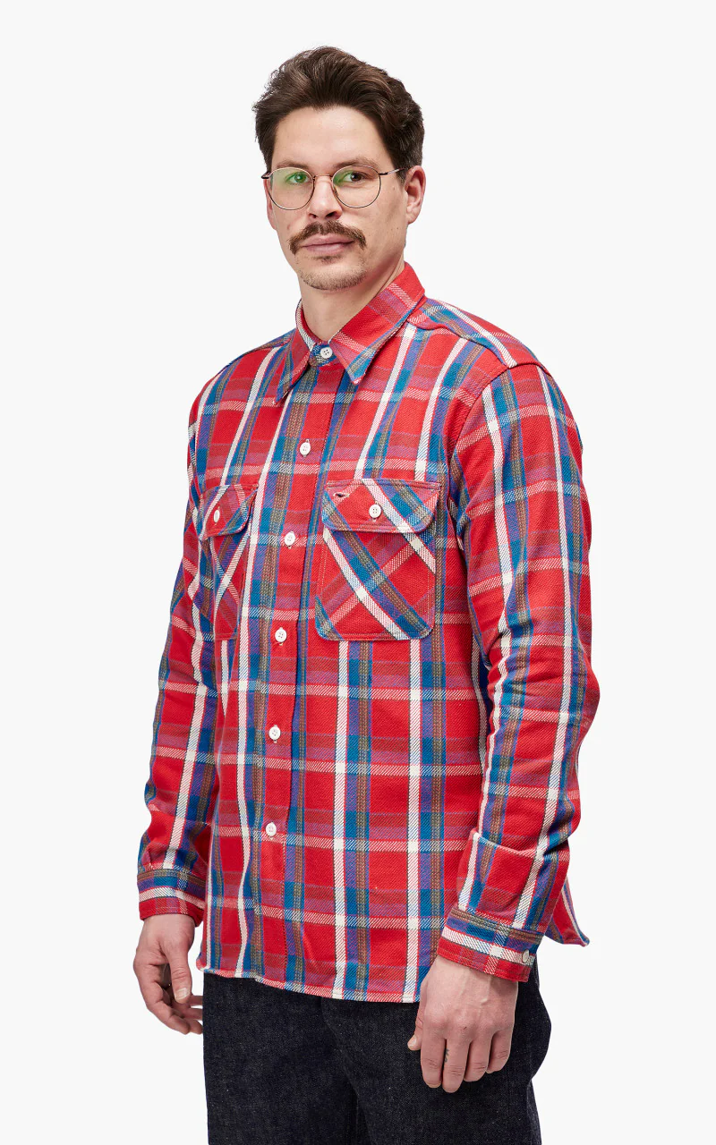 Warehouse & Co. 3104 Flannel Shirt Red - Image 3