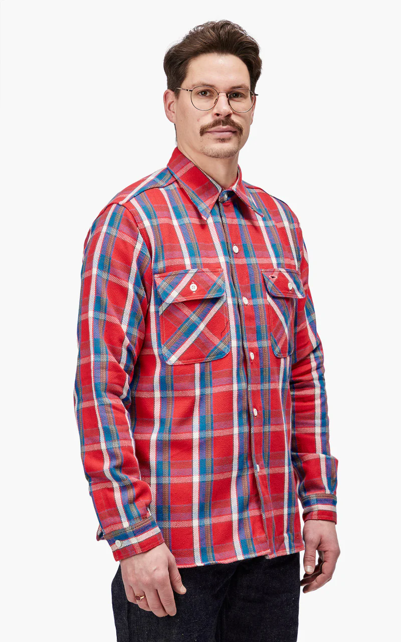 Warehouse & Co. 3104 Flannel Shirt Red - Image 4